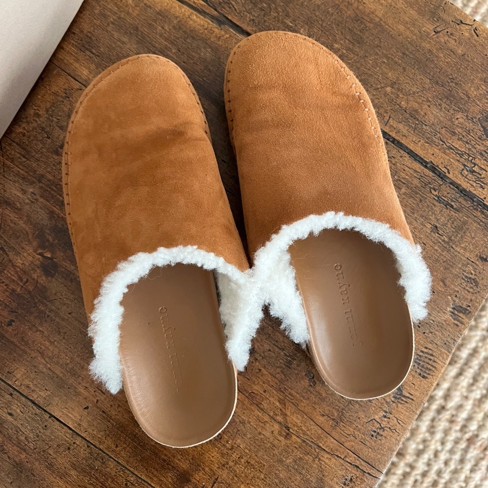 Brand New Jenni Kayne Shearling-Lined Moc Clogs, Size 8